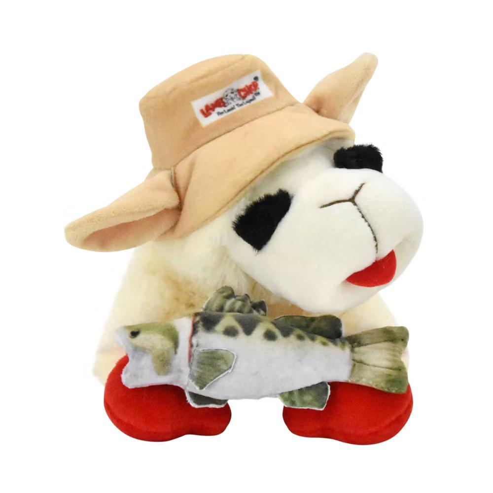 Lamb Chop Bass Pro Fishing Dog Interactive Plush Toy - White - Image 4