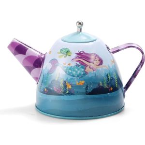 Kid Tea Set, Mermaid Tea Set for Toddlers, Tea Party Pretend Play Set, Kitchen Toy and Birthday Gift for Little Girls Ages 2 3 4 5 6 Years Old