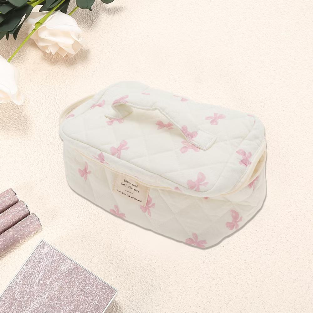 Bow Handheld Quilting Makeup Bag 1 Pc - Image 6