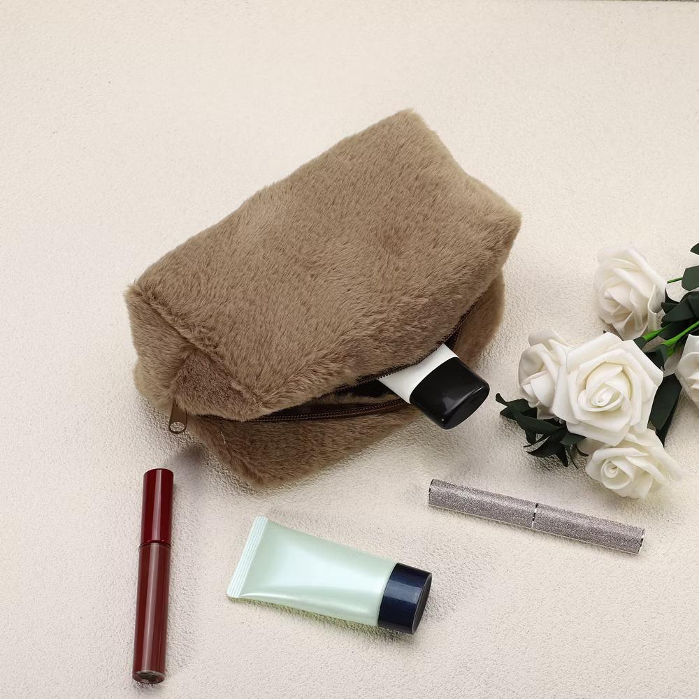 Cosmetic Travel Zipper Multi-functional Small Plush Makeup Bag 1 Pc - Image 2