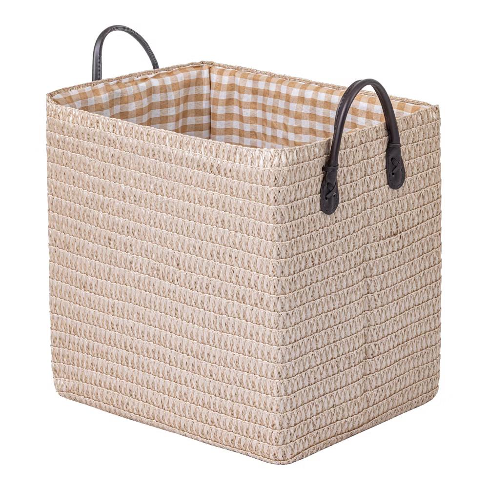 Woven Storage Basket for Clothes Shoes Organizer Bin with Handles - Image 5