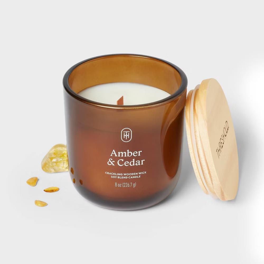 Glass Wooden Wick Jar Candle - Image 3