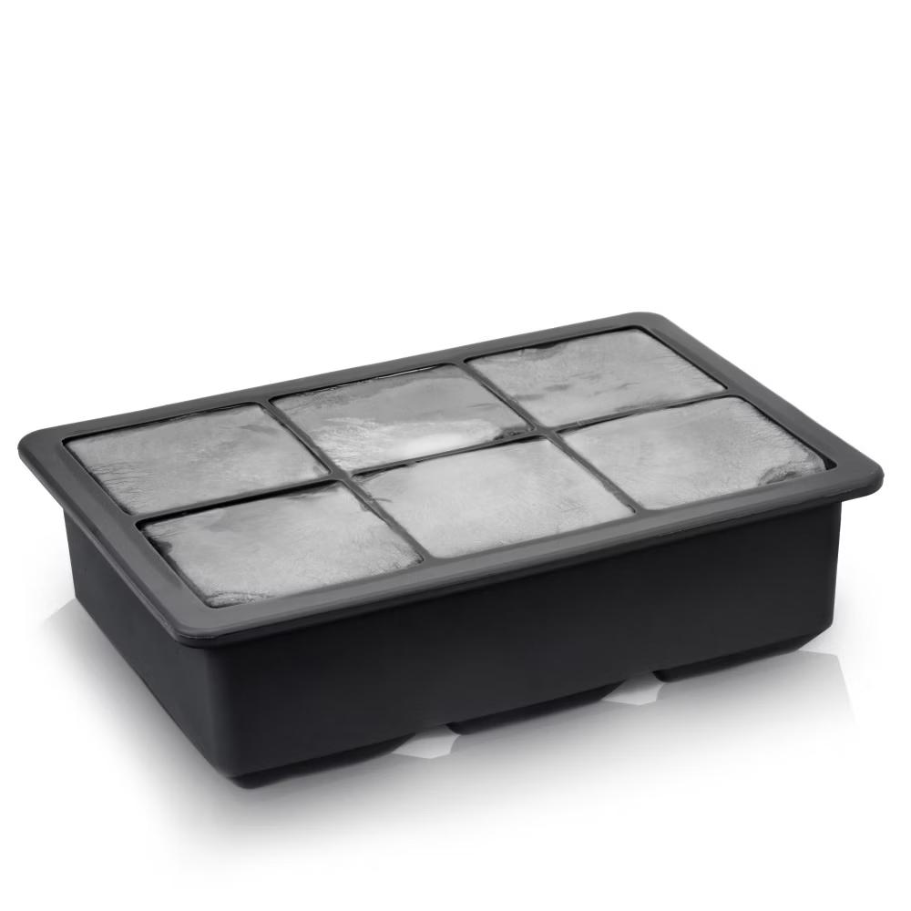 Innovine Ice Cube Tray with Lid for Whiskey, Iced Coffee, Juice, Soda, Silicone Mold for Chocolate, Candle, Makes 2? Cubes, Kitchen Gifts, Black - Image 2