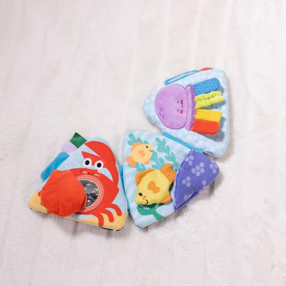 Ocean Tummy Time Triangle Infant Baby Toy, Soft Sensory Toy with Textures, Mirror: Fabric, Gross Motor Skills Development - Image 3