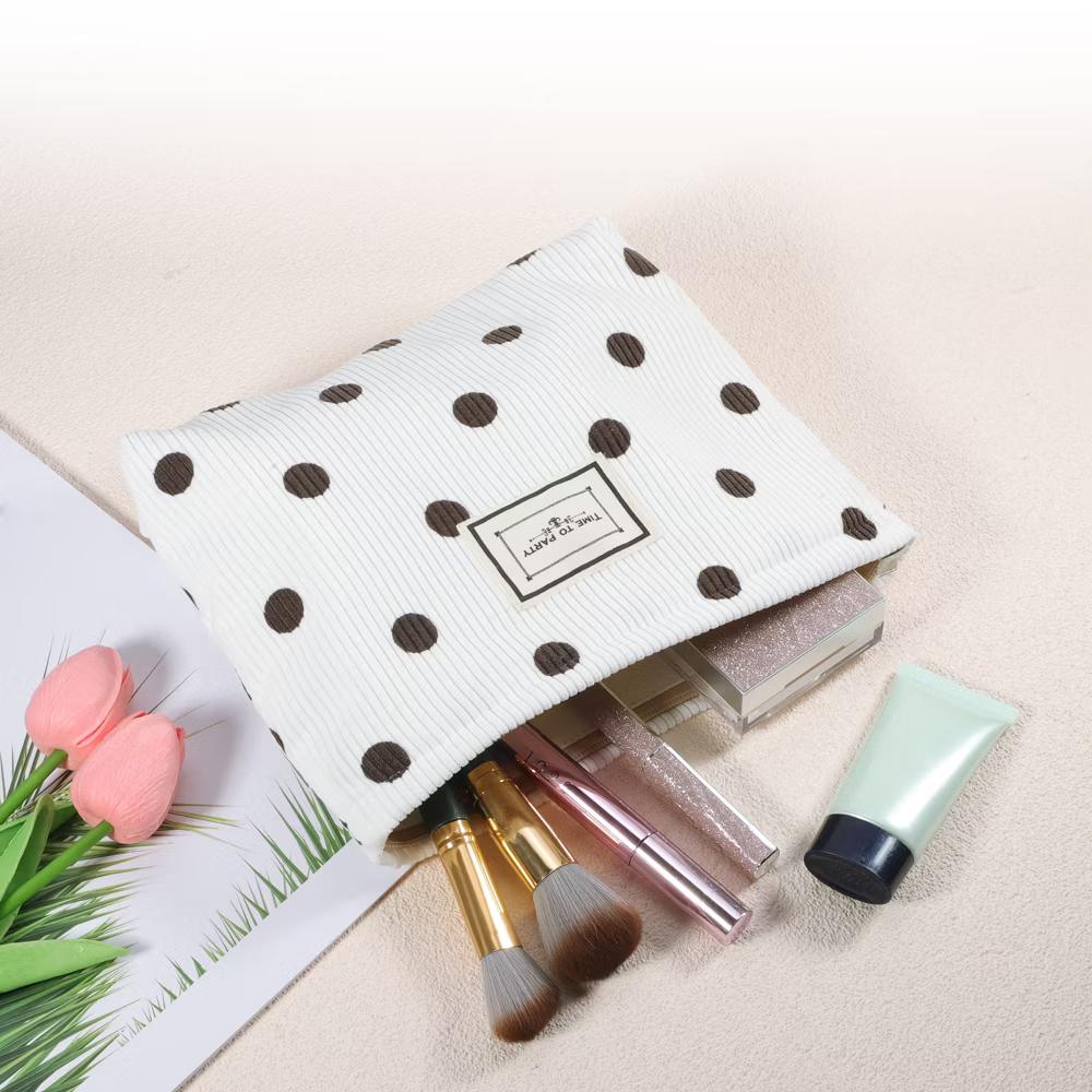 Portable Corduroy Polka Dot Makeup Bags and Organizers 1 Pc - Image 14