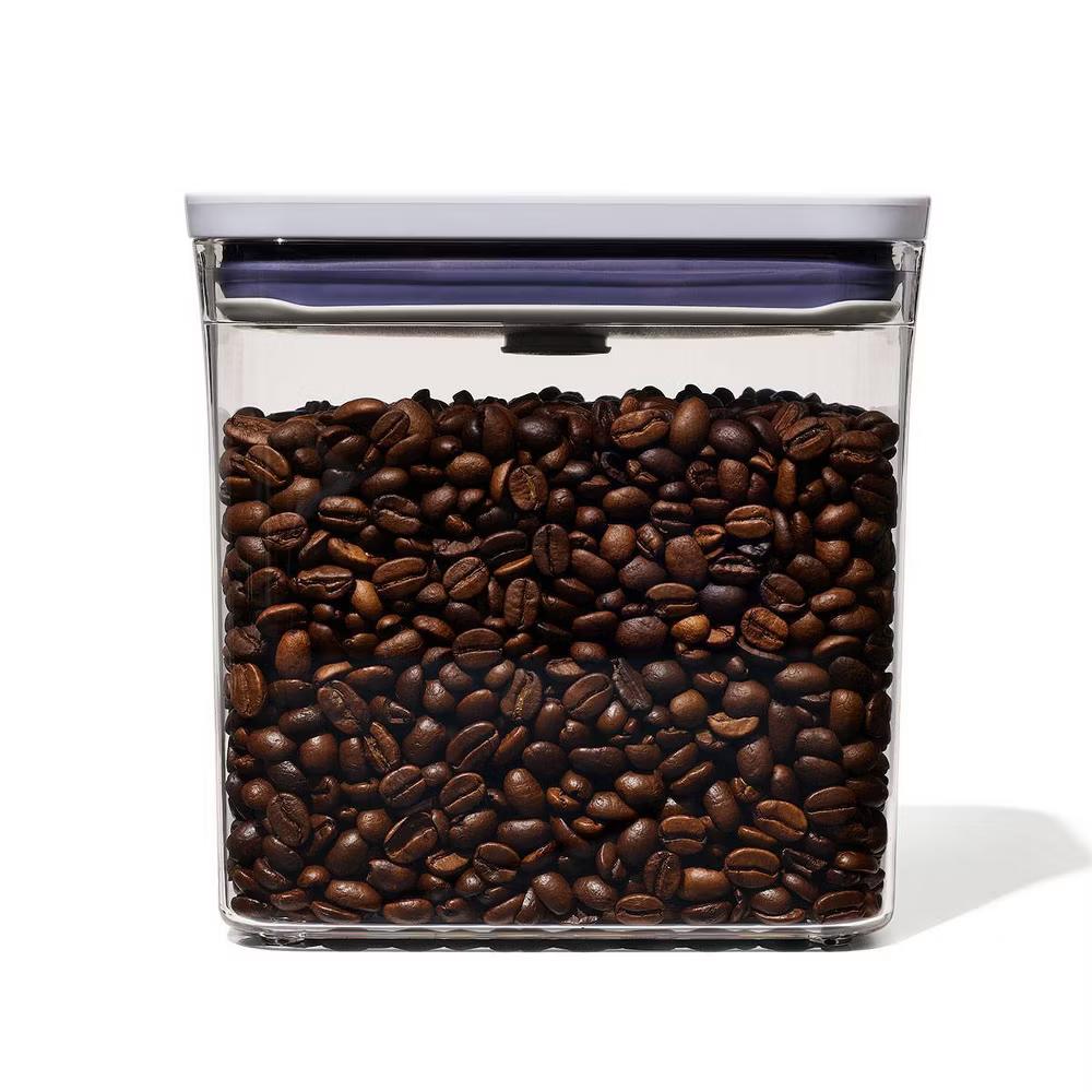 POP 1.7qt Plastic Rectangle Tall Airtight Food Storage Container Clear: Dishwasher-Safe Pantry Organizer