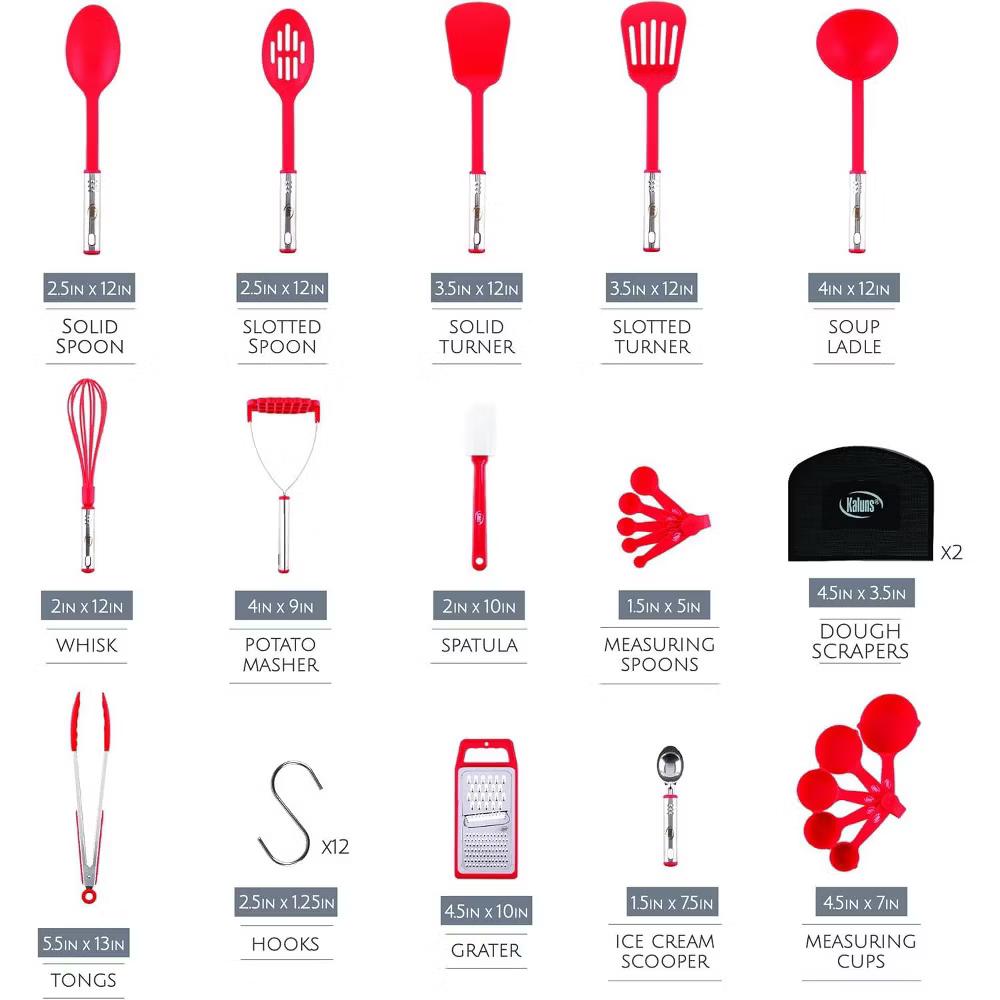 Kitchen Utensils Set, Nylon and Stainless Steel Cooking Utensils, Dishwasher Safe and Heat Resistant Kitchen Tools - Image 37