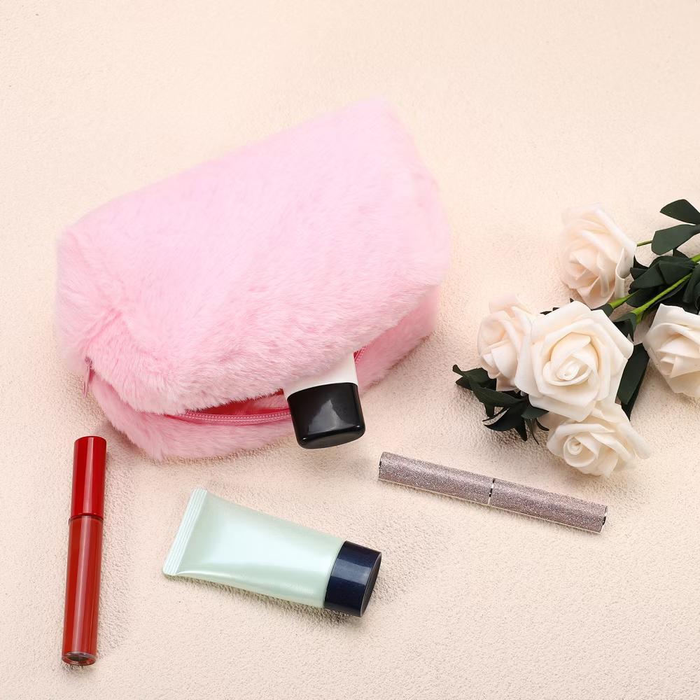Cosmetic Travel Zipper Multi-functional Small Plush Makeup Bag 1 Pc - Image 9
