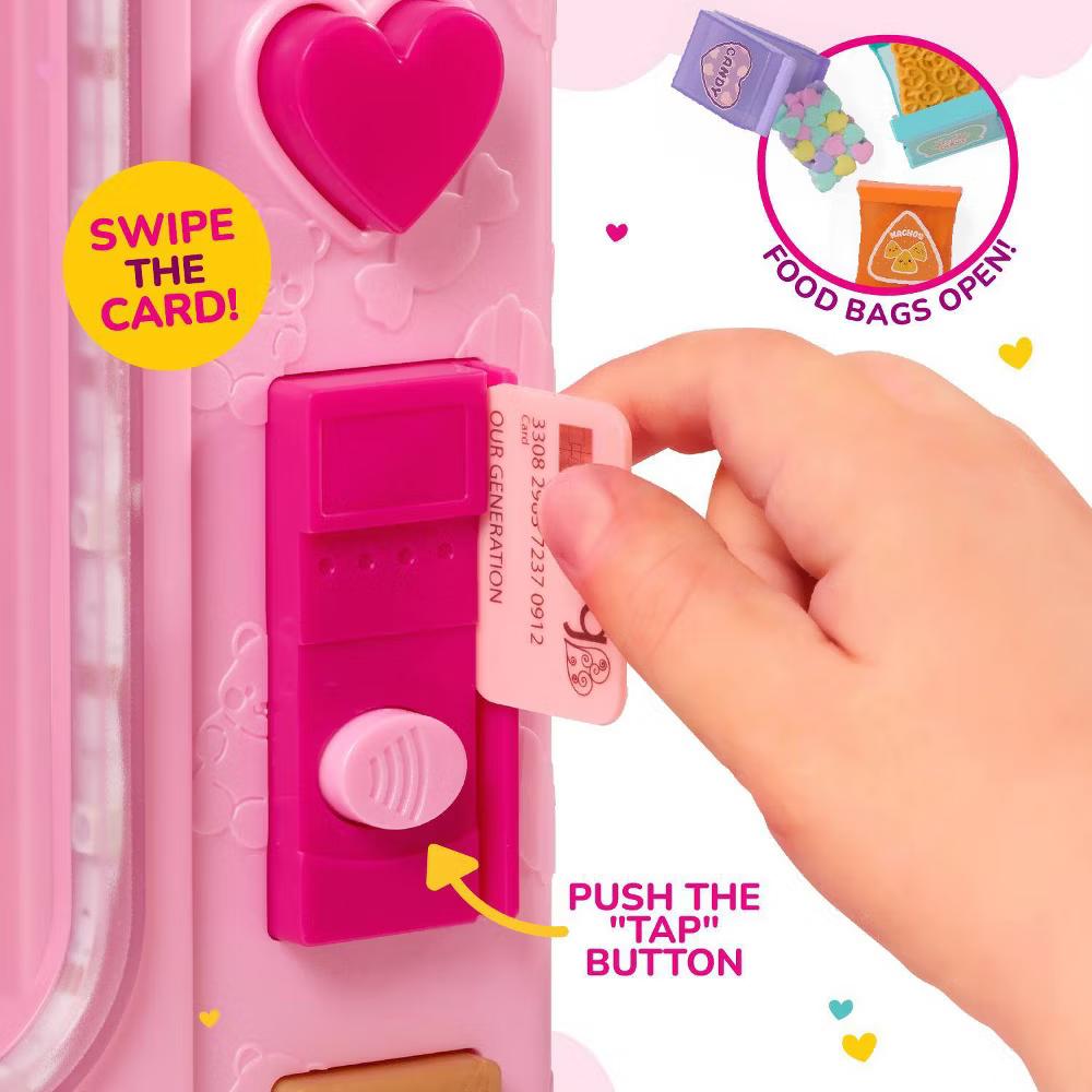 Snacktime Fun Pink Vending Machine & Play Food Accessories Set for 18" Dolls - Image 9