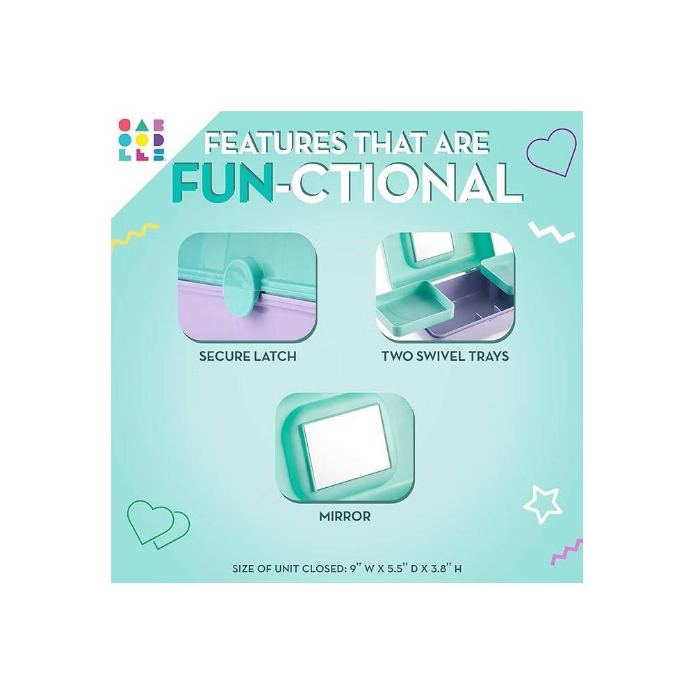 Caboodles Pretty in Petite Makeup Bag - Seafoam Over Lavender - Image 2