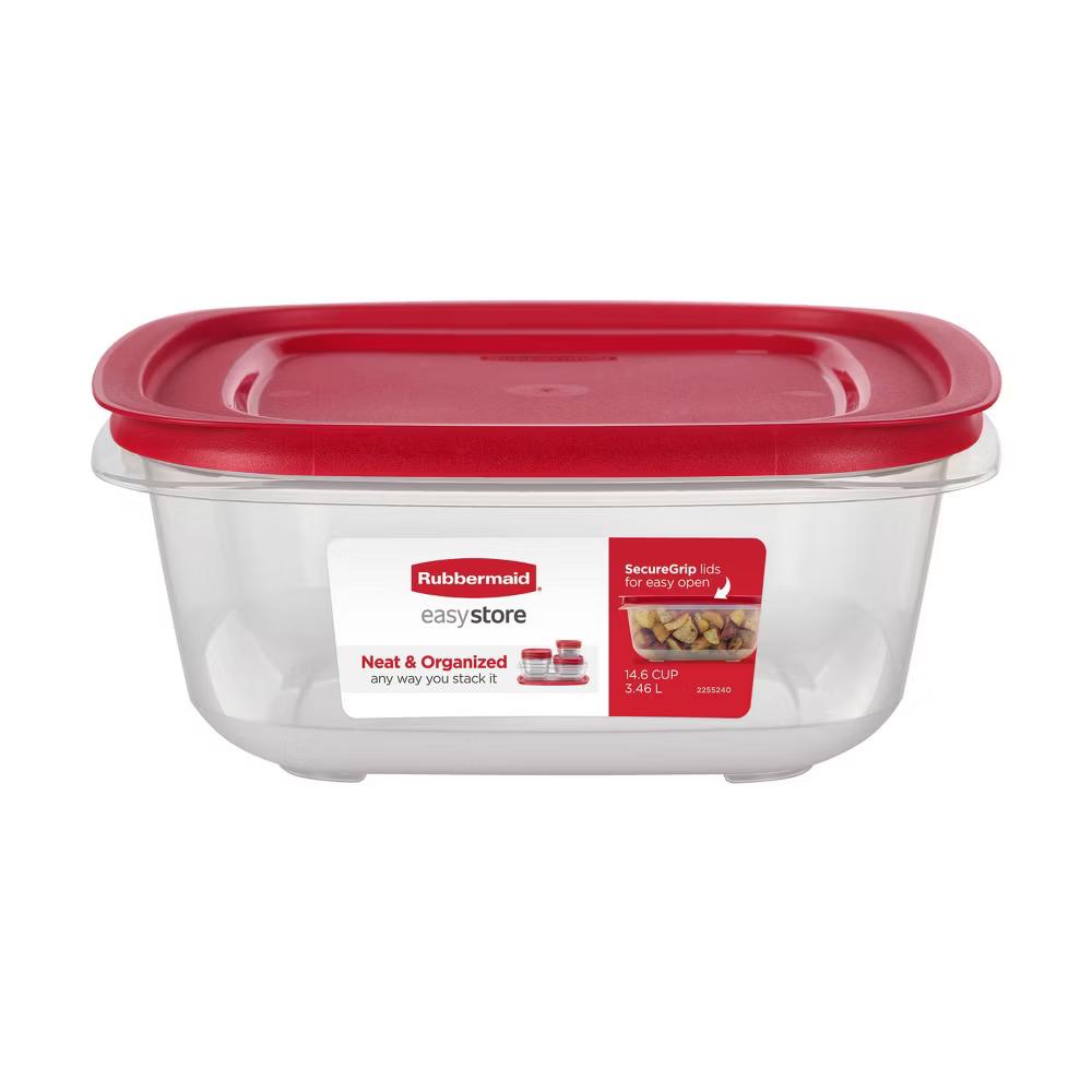 Easy Store Square Food Storage Container Red - Image 5