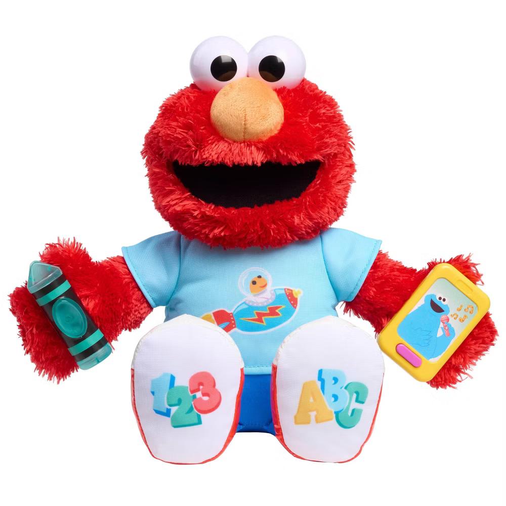 Learning Elmo Plush Toy, 13” Interactive Lights and Sounds Educational Stuffed Animal - Image 6