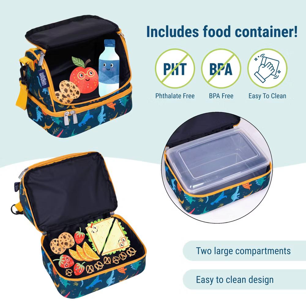 Wildkin Two Compartment Insulated Lunch Bag for Kids – School & Travel Ready - Image 46