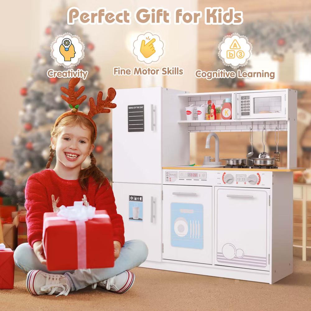 Kids Kitchen Play Set with Stove Removable Sink Oven Microwave Dish Washer - Image 5
