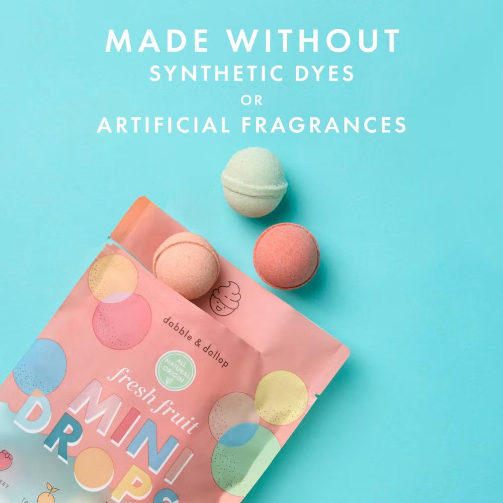 Dabble & Dollop Mini Bath Bombs - Fresh Fruit Variety - 12ct/0.8oz - Image 3