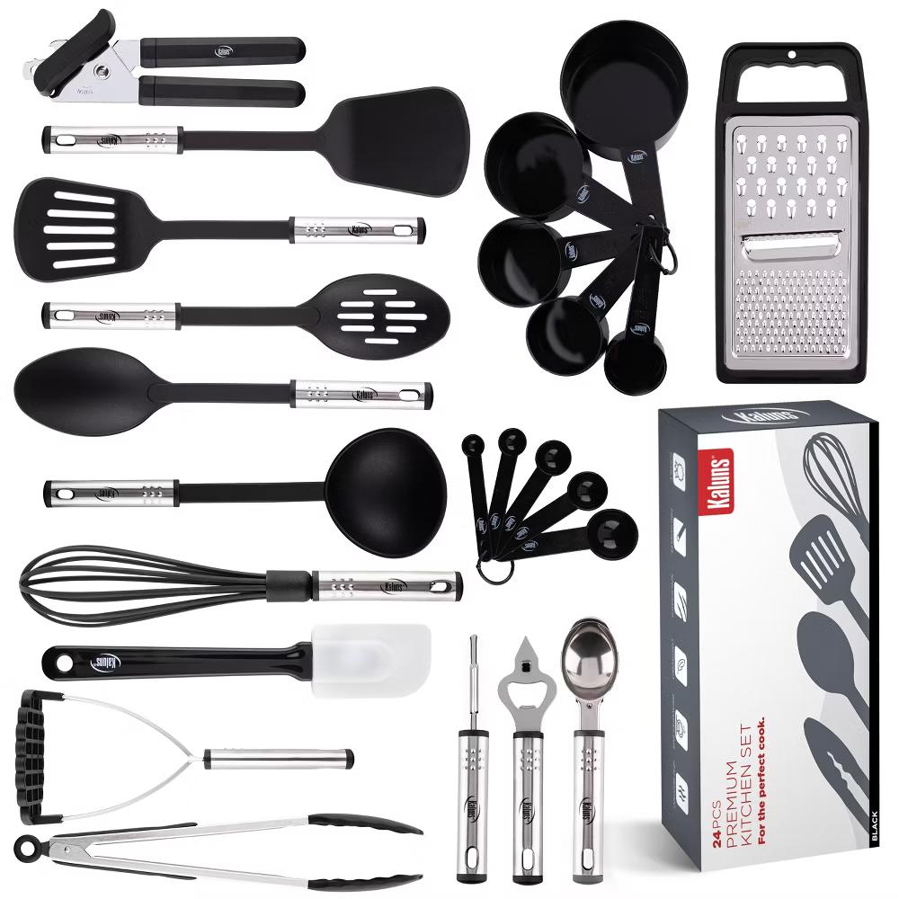 Kitchen Utensils Set, Nylon and Stainless Steel Cooking Utensils, Dishwasher Safe and Heat Resistant Kitchen Tools - Image 7