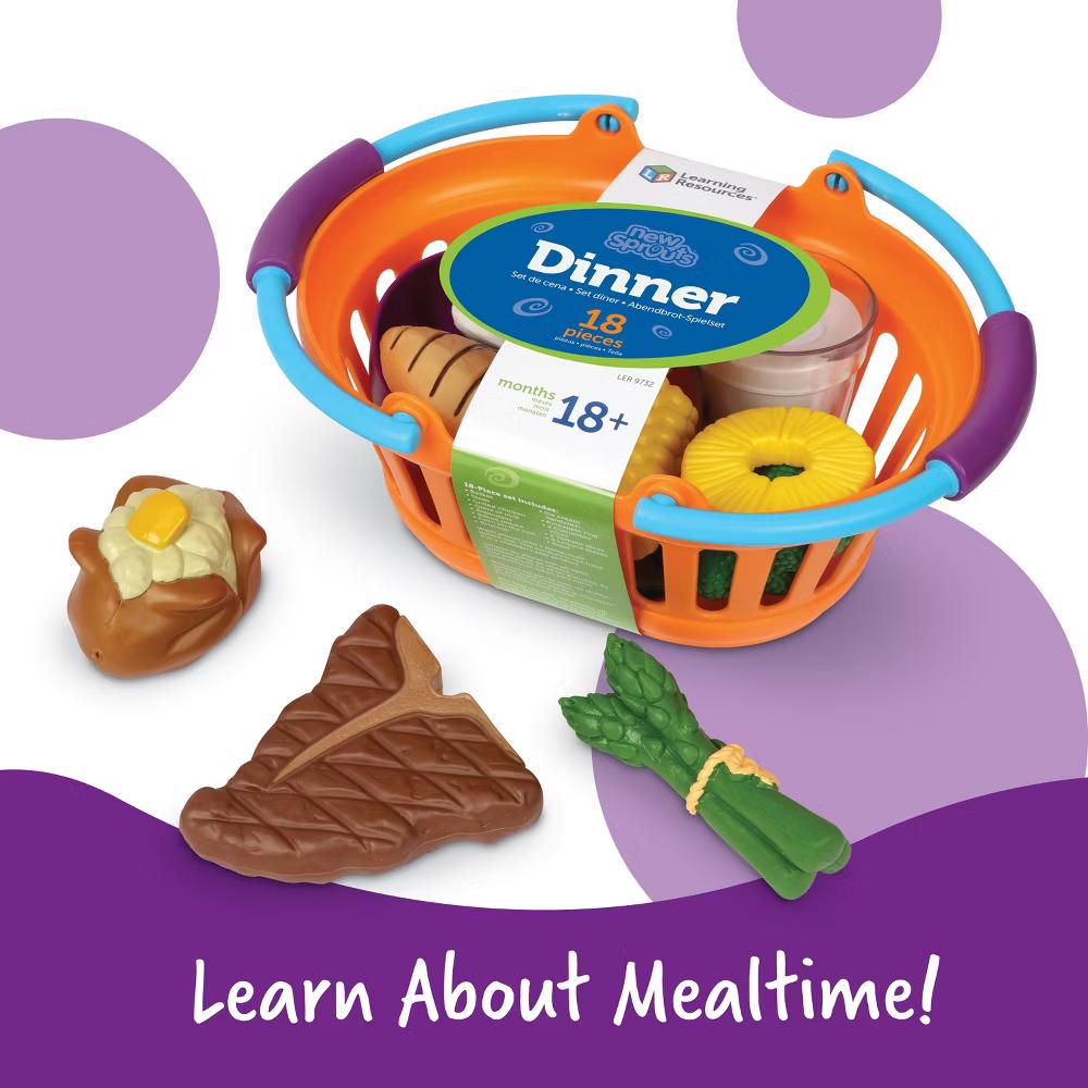 Learning Resouces New Sprouts - Play Dinner Basket, 18 Pieces, Ages 18 mos+ - Image 2
