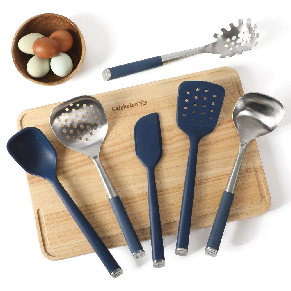 Edge 6 Piece Stainless Steel Kitchen Tool & Gadget Set- Navy Blue - Image 6