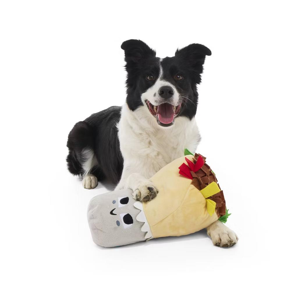 Burrito Dog Toy - Benny Bean Burrito: Squeaks, Crinkles, Snuffle Mat, Chewable - Image 3