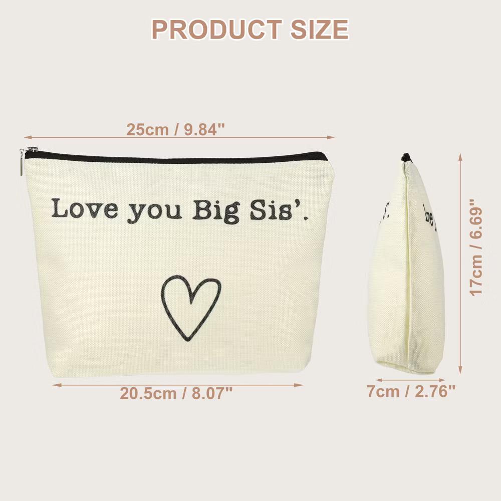 Women's Birthday Makeup Bag Beige 1 Pc - Image 4