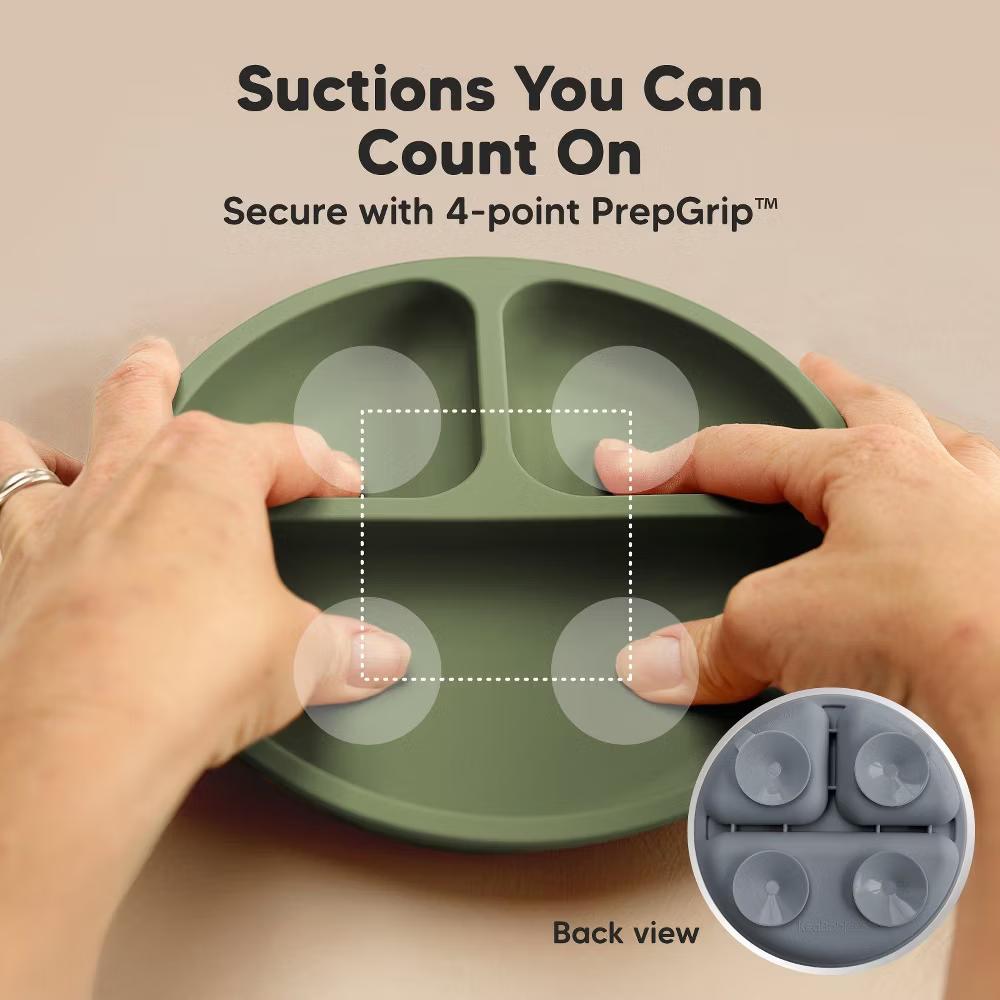 3-Pack Prep Suction Plates with Lids, 100% Silicone Baby Plates with Lid, BPA-Free Kids Divided Toddler Plates - Image 29