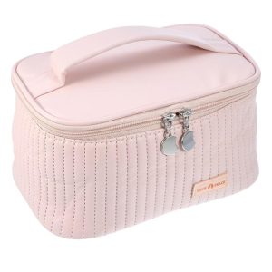 Polyurethane Faux Leather Large Makeup Bag Brush Organizer for Women 1 Pc