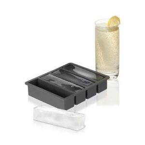 Viski Ice Cube Tray with Lid for Highball Drinks, Silicone Mold for Water Bottles, Tumblers, Home Bar, Kitchen Gifts for Men and Women, Set of 1, Gray