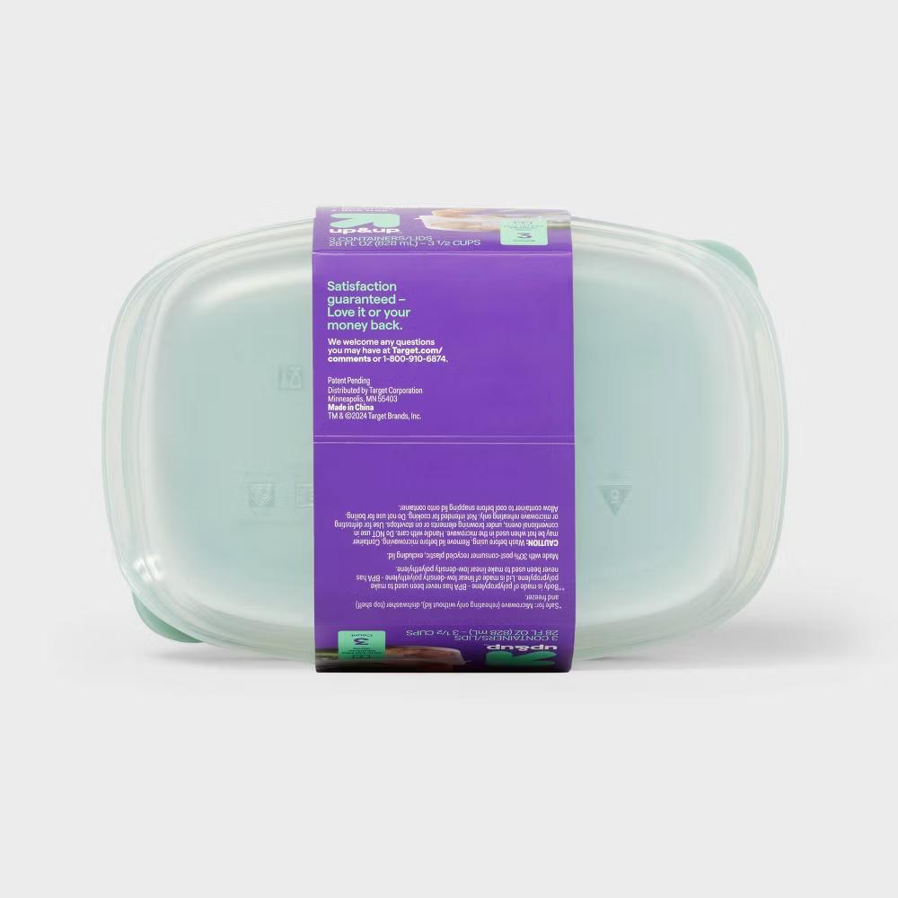 Snap & Store Divided Rectangle Food Storage Containers - 28 fl oz/3ct
