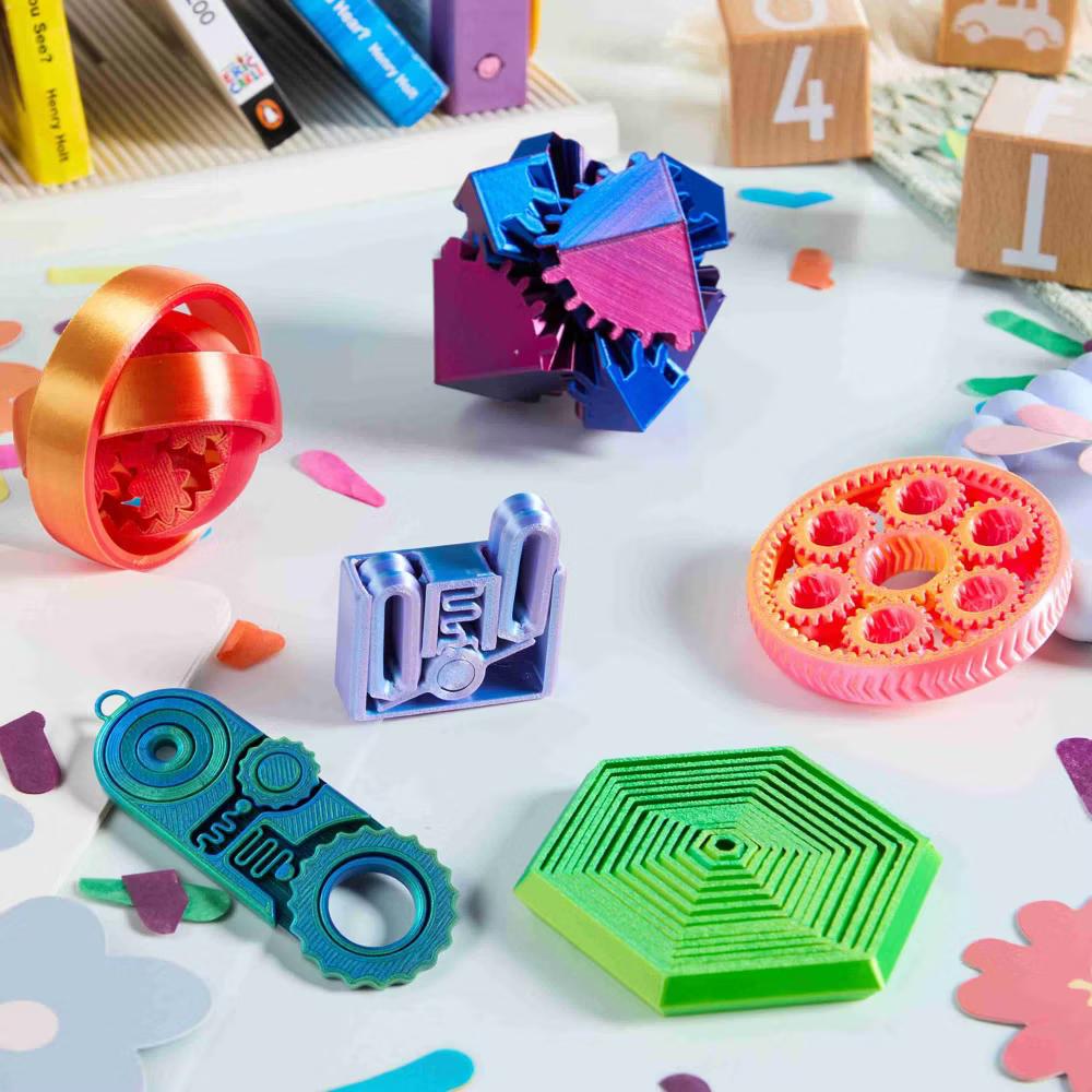 6PCS 3D Printed Fidget Toys Spin Fractal Click Gear Fidget Toy Metallic Color Favors ADHD, Autism, Kids&Adults, Party Favors Desktop Deco Gift - Image 7