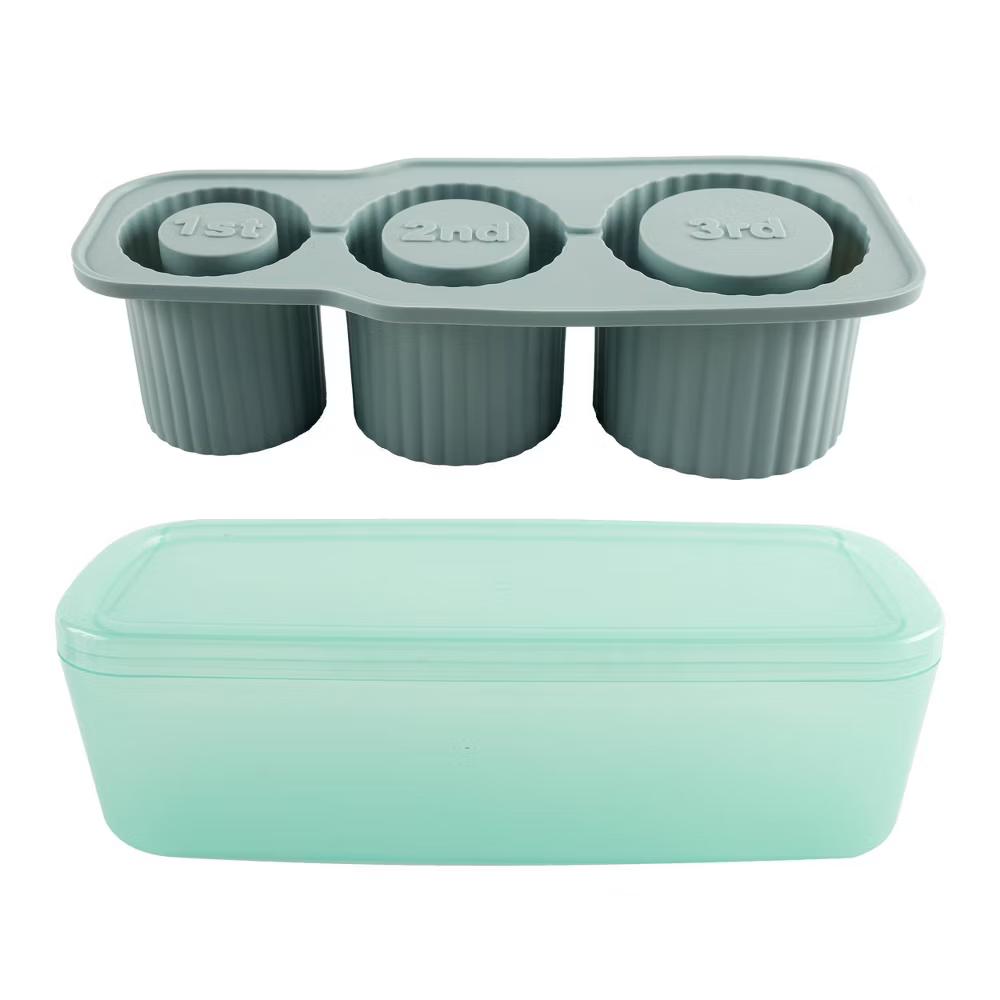 40oz Silicone 3 Tier Tumbler Ice Mold with Lid - Image 4