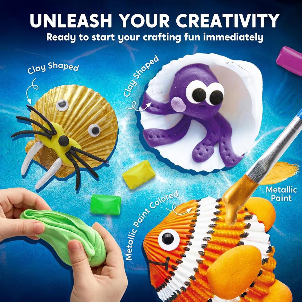 12 Pcs Glow in The Dark Sea Shell Painting Kit for Kids, DIY Arts & Crafts, Kids Paint Kits, Ideal Birthday Easter Gift for Boys Girls Age 6+ - Image 2