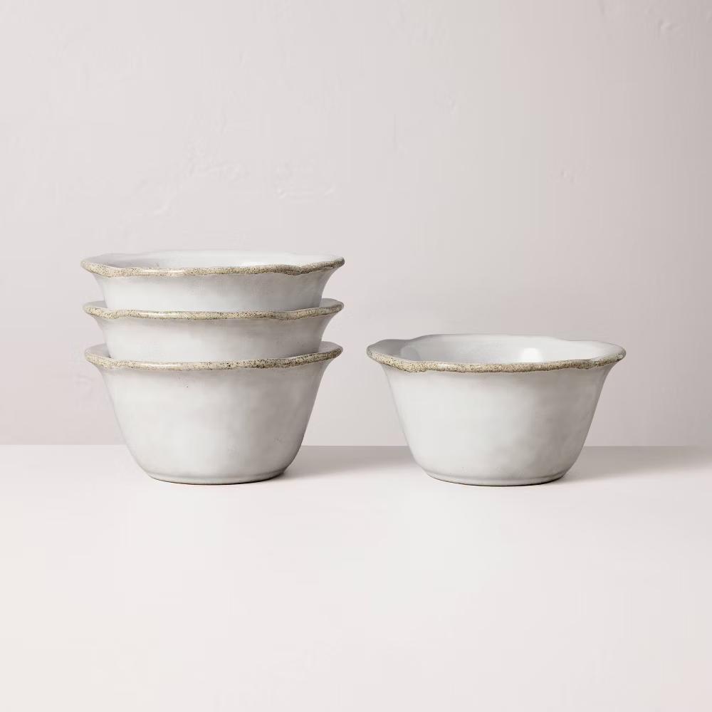 Set of 4 Carved Edge Mini Bowls - with Magnolia - Image 5