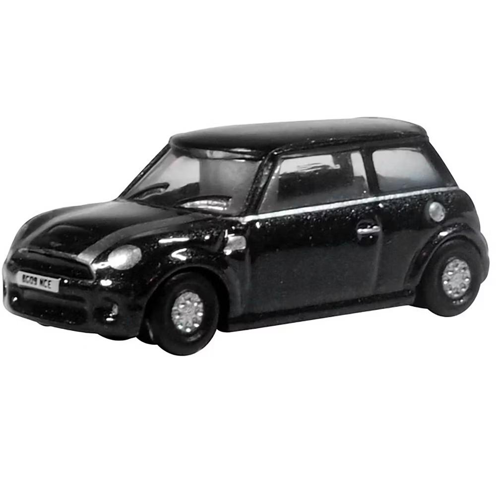 Mini Cooper S RHD (Right Hand Drive) Midnight Black with Silver Stripes 1/148 (N) Scale Diecast Model Car - Image 2