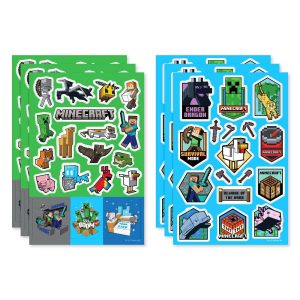 Stickers for Kids, Steve, Alex, and Creeper 108ct, 6 Sheets