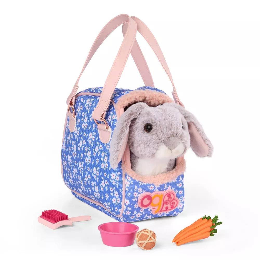Hop In Bunny Carrier & Pet Rabbit Plush Accessory Set for 18" Dolls - Image 3