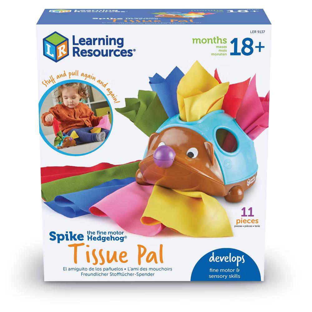Spike the Fine Motor Hedgehog Tissue Time: Plastic Baby & Toddler Toys, BPA-Free, 11 Pieces - Image 3