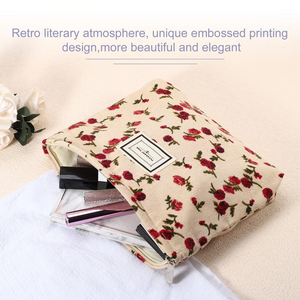 Women's Floral Zipper Flower Makeup Bags and Organizers 1 Pc - Image 7