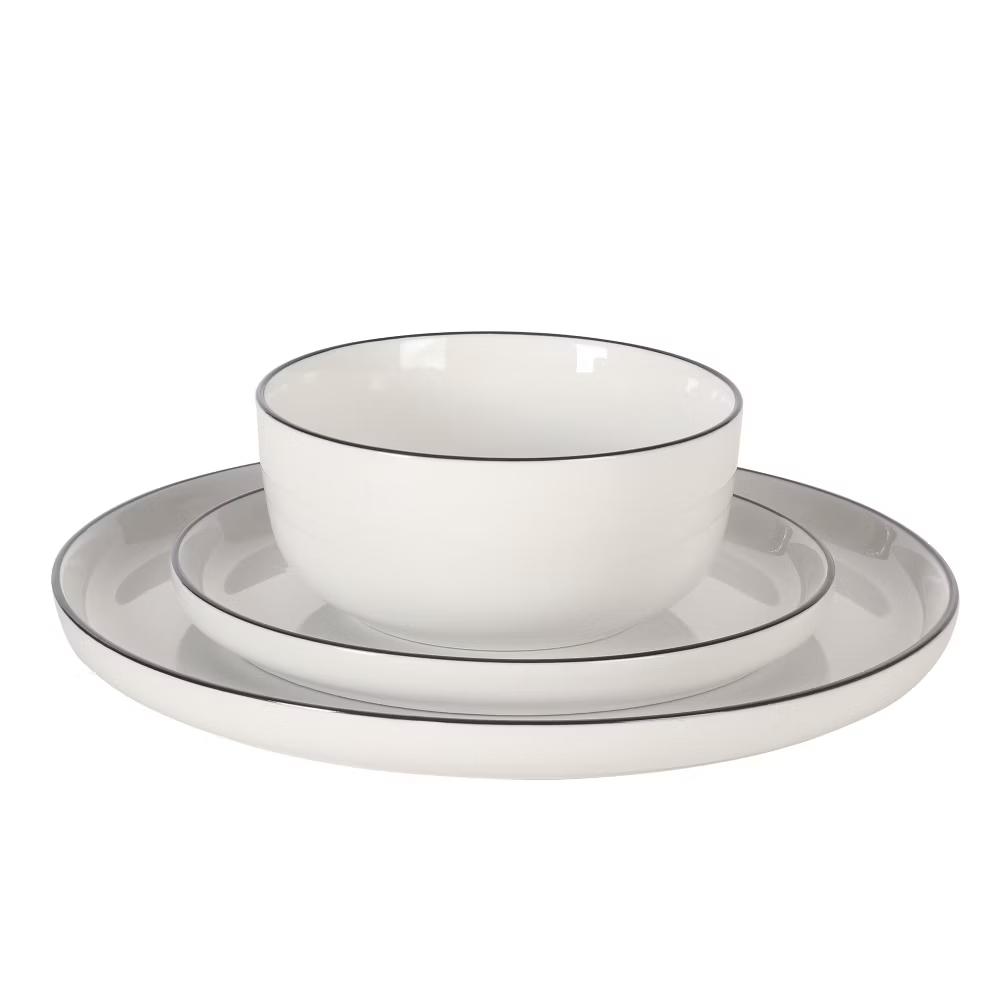 Oslo 12 Piece Porcelain Dinnerware Set – Dinner Plates, Salad Plates & Bowls, Classic White Everyday Dish Set, Dishwasher Safe - Image 5