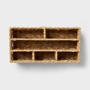 Natural Woven Makeup Organizer
