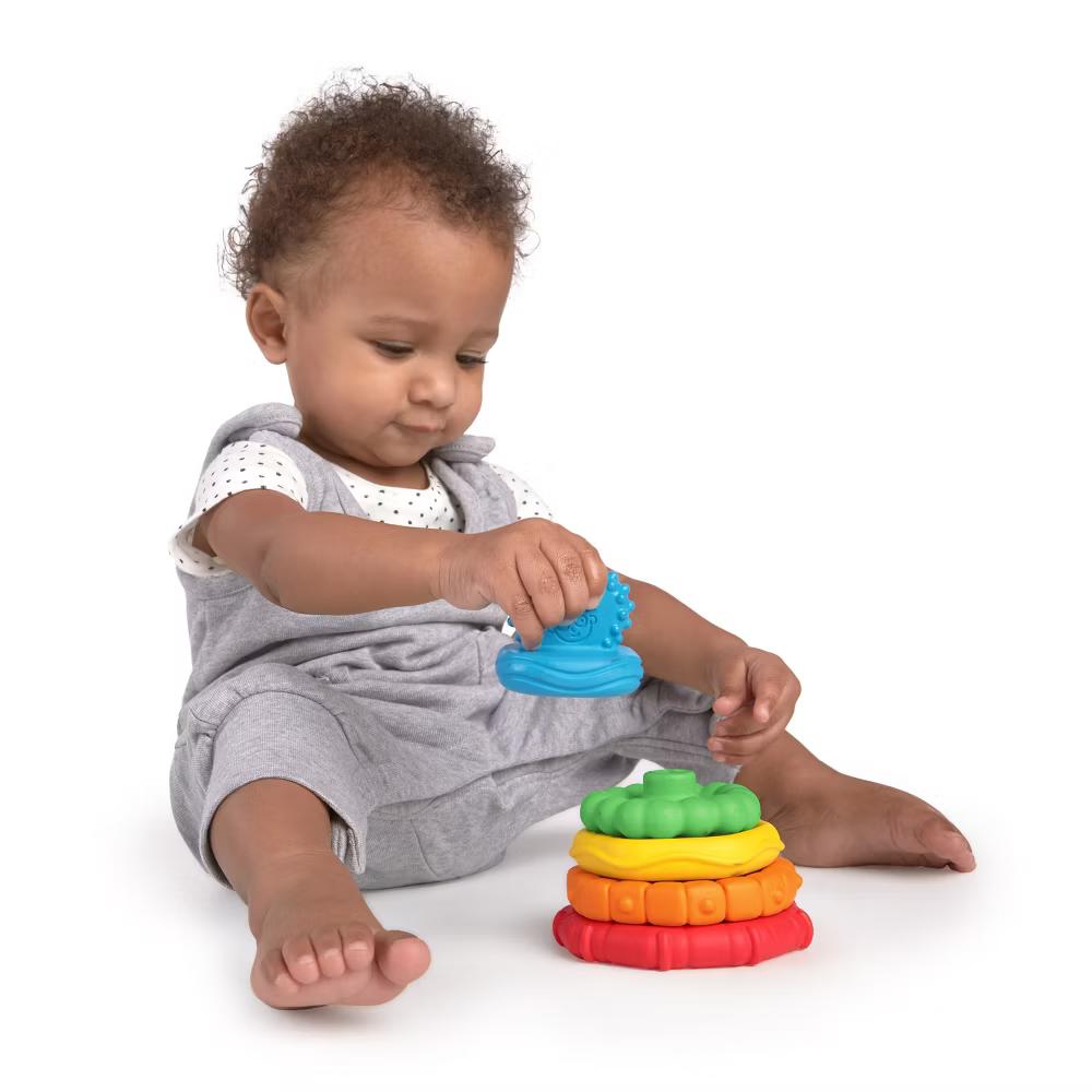 Baby Einstein Stack & Teethe Multi-Textured Teether Toy: BPA-Free, Multiple Activities, Sensory Development - Image 5
