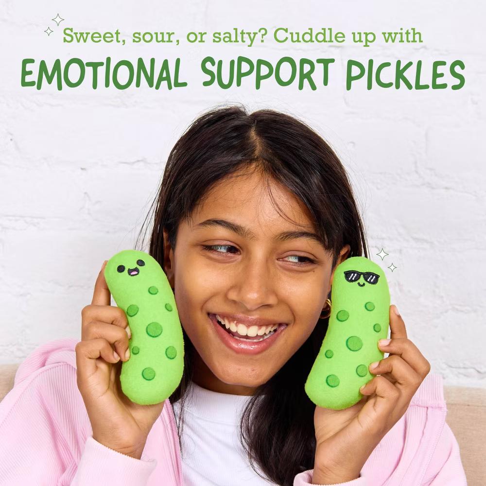 What Do You Meme? Emotional Support Pickles Plush Funny Food-Themed Stuffed Animal Set - Image 6