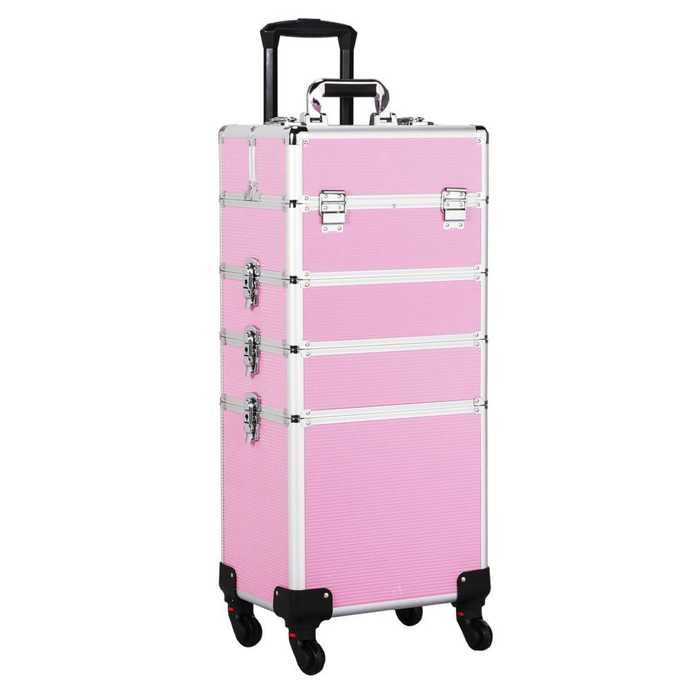 Yaheetech 4-In-1 Aluminum Rolling Cosmetic Makeup Train Cases - Image 15