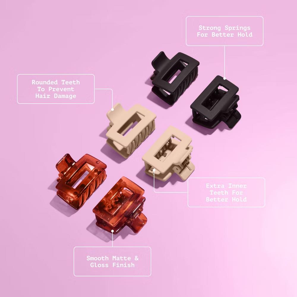 Locked In Small Claw Clips for Fine Hair - 6ct - Image 5