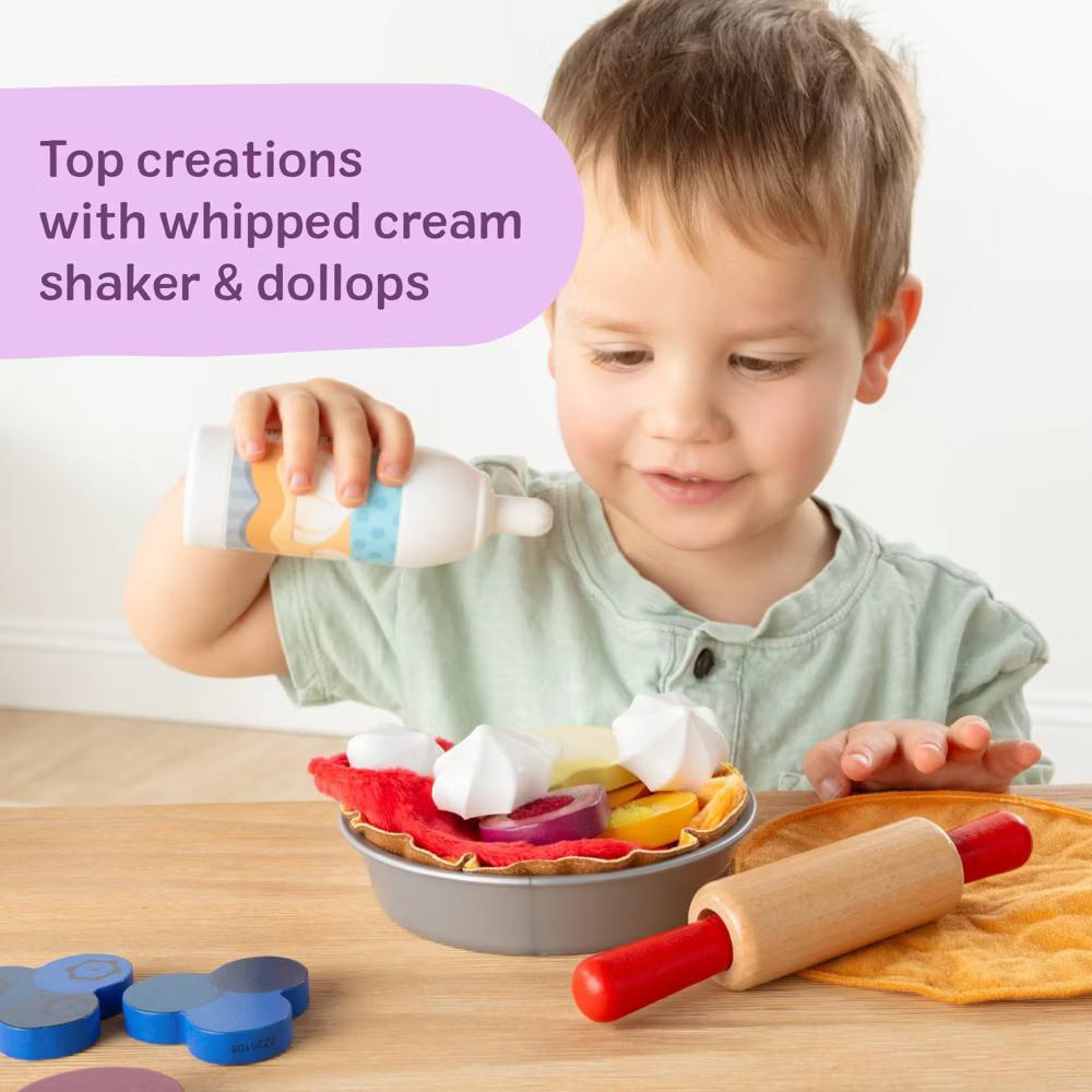 Make and Bake Pies Pretend Play Food Set and Wooden Oven - Image 5