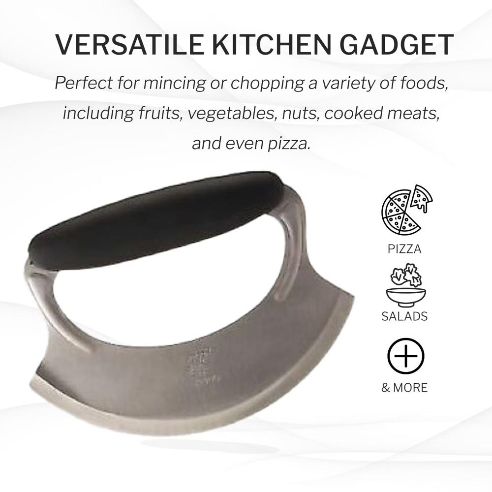 Amco Mezzaluna Herb Chopper with Silicone Handle & Stainless Steel Blade - 4.9" Dishwasher Safe Chopping Tool for Herbs, Vegetables & Garlic. - Image 6
