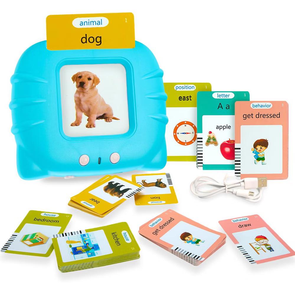 Playbees Talking Flash Cards for Toddlers Ages 1-4 | Language Learning Tool with 224 Words Speech Therapy