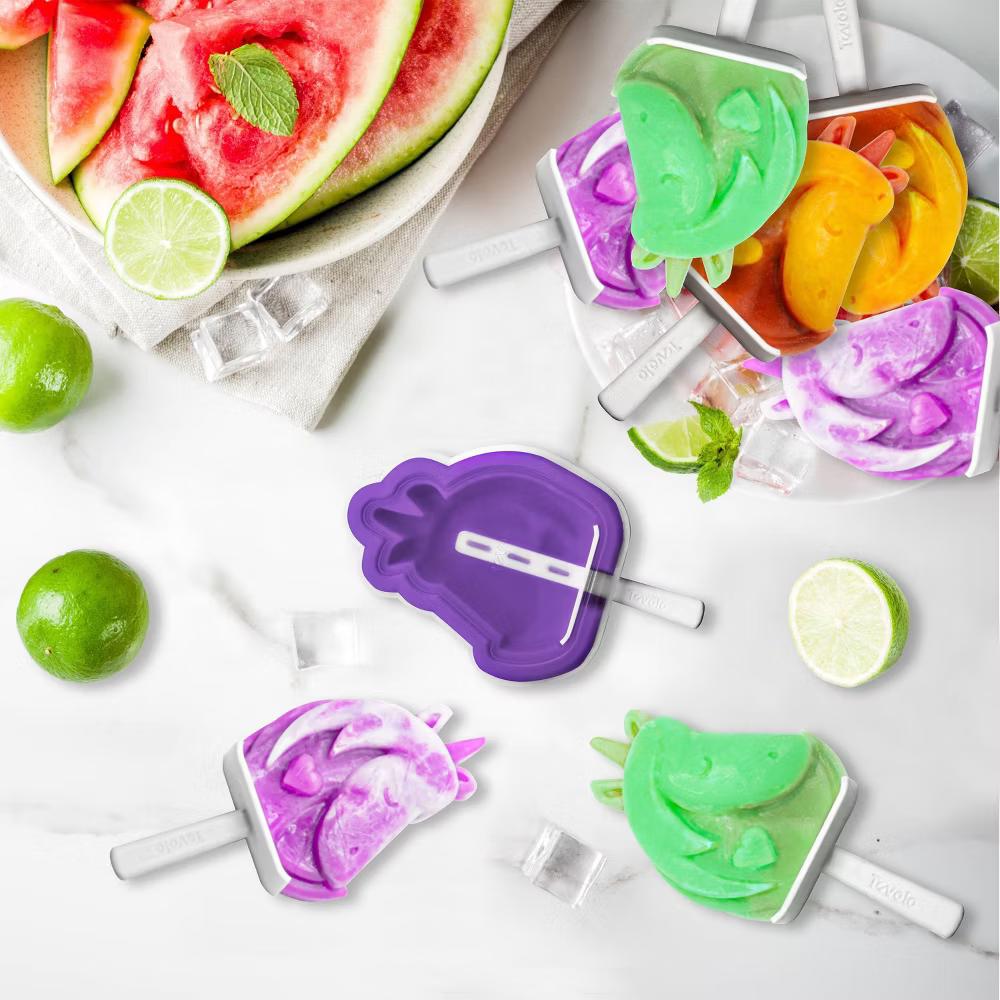 Set of 4 Plastic Pop Molds Unicorn Ice Cube Trays White: Dishwasher-Safe, 3 Volume Capacity - Image 3