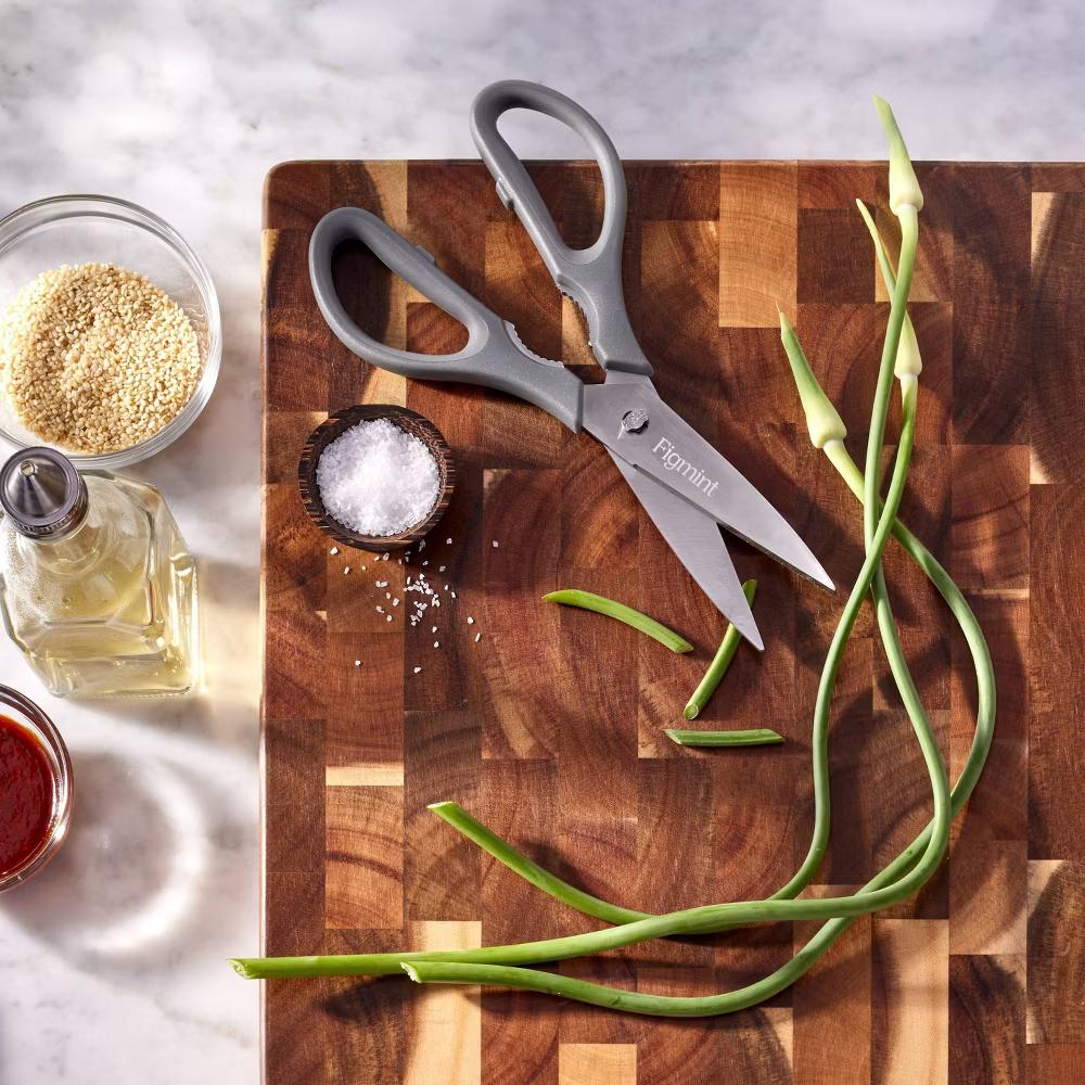 Stainless Steel Kitchen Shears with Soft Grip Dark Gray - Kitchen Scissors for Food, 3" Blade, Hand Wash - Image 3