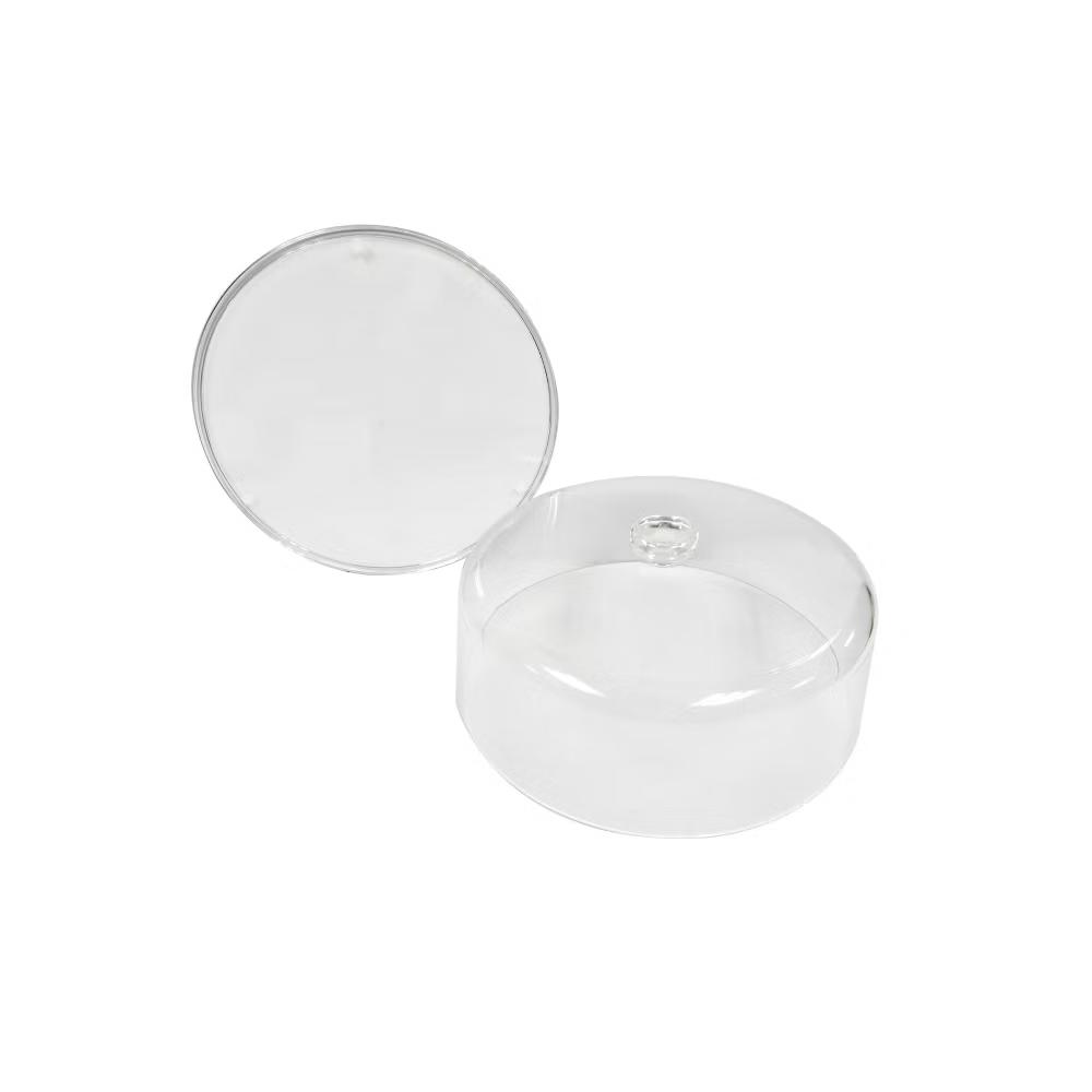 12" Plastic Cake Tray with Lid - Round Dessert & Bakery Tray, Dishwasher-Safe, Clear - Image 4