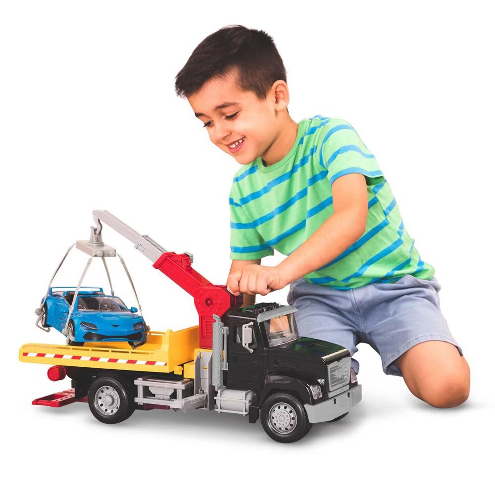 by Large Toy Tow Truck with Car and Crane Arm - Image 3